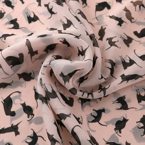 Other - Black KITTY Cat Pattern Bandana Scarf Wrap